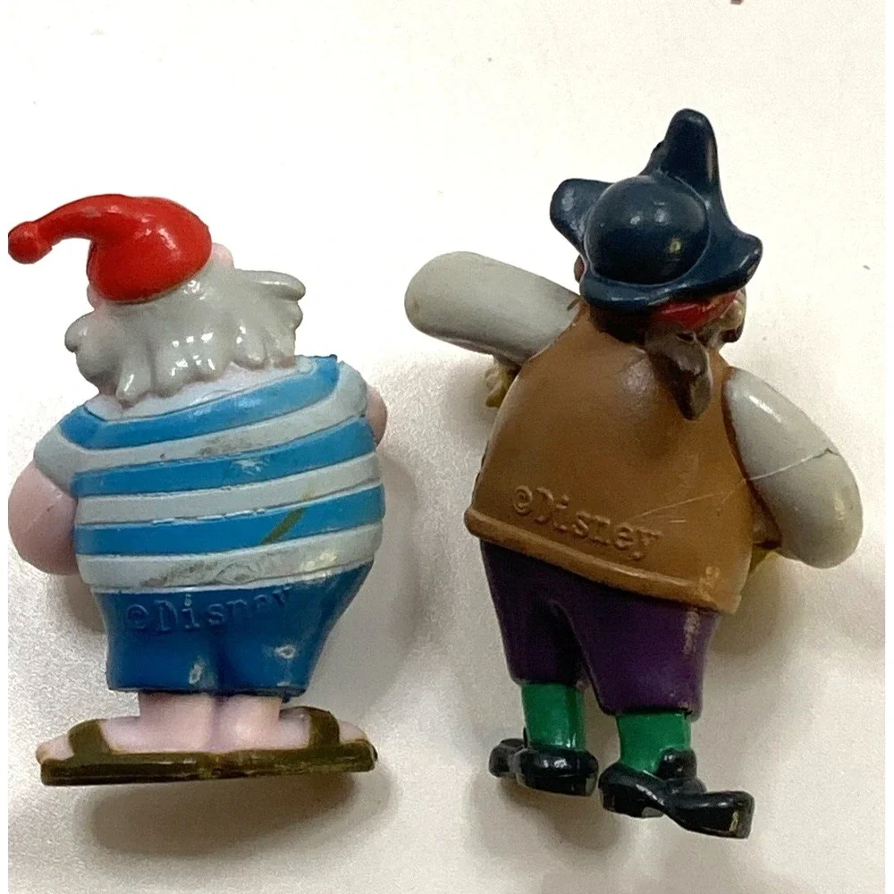 2 Vintage Disney Jolly Pirate &‎ Friend Plastic Toy from Peter Pan Figure Toy